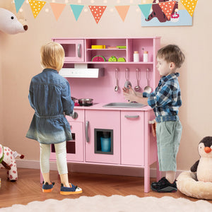 Wooden Pretend Play Kitchen Set for Toddlers-Pink view 2