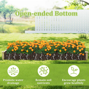 Wooden Raised Garden Bed with 2 Planter Boxes and Dividers-Natural view 7