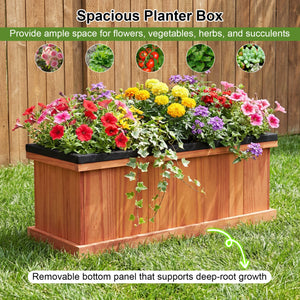 Wooden Raised Garden Bed with Drainage Holes and Liner Solid Fir Wood Planter Box-M view 8