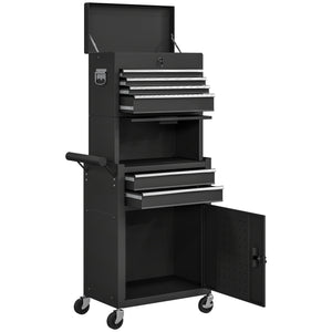 Large Tool Cabinet, 3-in-1 Rolling Tool Chest, Detachable Tool Storage Organizer with 6 Drawers and