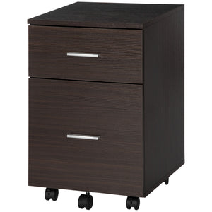 Mobile Filing Cabinet, Vertical File Cabinet with 2 Drawers, Wheels, for Letter or A4 File, Natural