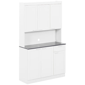 71" Kitchen Pantry Cabinet, Storage Buffet with Hutch, Adjustable Shelves,Cable Management for Kitchen