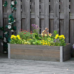 3' x 1' Raised Garden Bed Elevated Wooden Planter Box Outdoor for Backyard, Patio to Grow Vegetables, Herbs, and Flowers, Light Grey