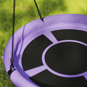 Qaba 100cm Diameter Nest Seat for Kids with Height Adjustable Hanging Ropes for Outdoor, Playground, Garden
