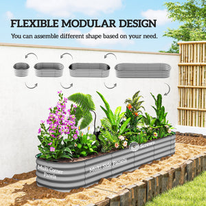 4.9 x 2 x 1ft Galvanized Raised Garden Bed Kit, Metal Planter Box with Safety Edging, Black – view 66