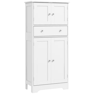 50.5" Kitchen Storage Cabinet, Modern Kitchen Pantry Cabinet with 4 Doors, Drawer, Adjustable Shelf, Black – view 8
