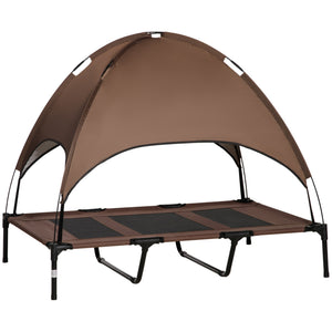 Elevated Dog Bed with Canopy, Portable Raised Dog Cot for XL Sized Dogs, Indoor & Outdoor, 48" x 36" x 43"