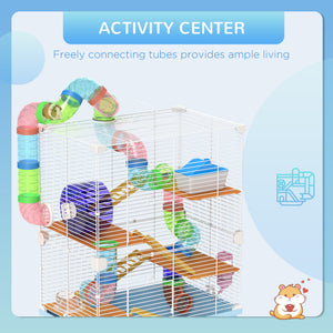5 Tiers Hamster Cage Portable with Exercise Wheels Play Tube Water Bottle Dishes House Ladder for Gerbils – view 17