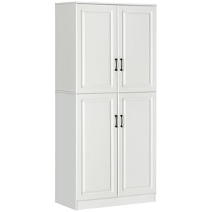 71" Freestanding Kitchen Pantry Cabinet, Storage Cabinet with 4 Hinged Doors and Adjustable Shelves, Black – view 8