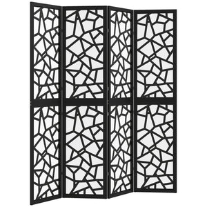 4 Panel Room Divider, 5.6 FT Lightweight Folding Privacy Screen with Geometric Pattern for Living Room
