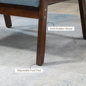 Accent Chairs with Cushioned Seat, Upholstered Linen-Feel Armchair with Adjustable Feet for Bedroom – view 5