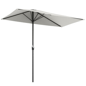 8ft Half Umbrella Outdoor Balcony Parasol Patio Garden Outdoor Window Sun Shade w/ 5 Ribs Beige – view 8