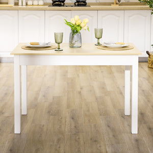 Kitchen Table, Dining Table for 4 to 6 People, 46.9" W x 27.6" D x 29.5" H, Oak