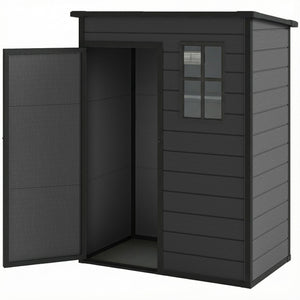 5 x 3FT Garden Shed with Floor, Outdoor Storage Shed with Lockable Door, Window and Vent for Backyard