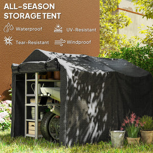 Outdoor Storage Shed, UV Resistant Bike Tent with Roll-up Zipper Door, Portable Shed for Bike, Motorcycle – view 3