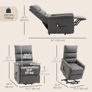 Lift Chair for Elderly, Power Chair Recliner with Remote Control, Side Pockets for Living Room, Blue – view 9