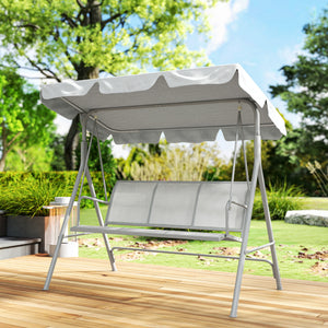 3-Seater Patio Swing, Outdoor Swing Chair, A Frame Porch Swing with Canopy Garden Hammock Glider Bed, Black – view 14
