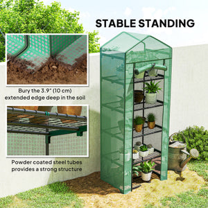5 Tier Mini Greenhouse, Portable Outdoor Flower Stand with Shelf Clips, Indoor Greenhouse with Steel Frame – view 8