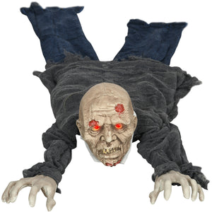 55.9 Inch/4.7ft Life Size Outdoor Halloween Decoration Hanging Mummy with Spider Web, Animated Prop Decor with Sound and Motion Activated, Light Up Eyes, Creepy Sound
