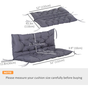 2 Seater Garden Bench Cushion, Soft Thick Outdoor Non-Slip 2 Seater Soft Pad With Backrest for Garden – view 2