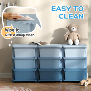 Qaba 3 Tier Kids Toy Organizer and Storage Bins with 6 Plastic Drawers