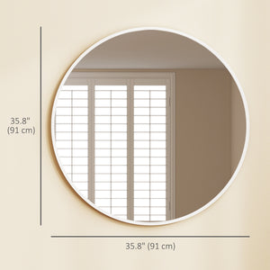 36" Round Mirror, Bathroom Wall Mirror with Metal Frame, Decorative Vanity Mirror for Living Room, Bedroom – view 9