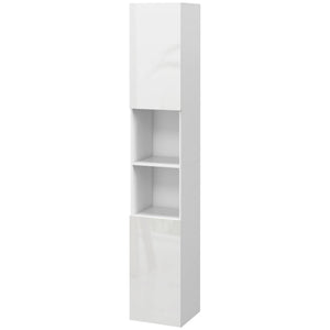 Tall Bathroom Cabinet, High Gloss Storage Cabinet with Doors and Adjustable Shelves, 11.8" x 11.8" x 71.5" – view 8