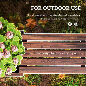 Garden Planter with Raised Garden Bed Bench for Patio Park, 69.25" x 15" x 15.75", Carbonized