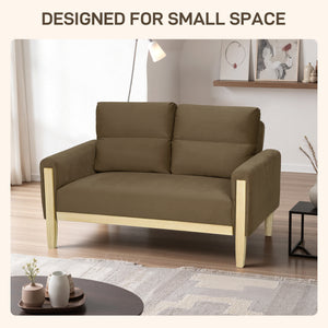 53" Loveseat Sofa, Small 2 Seater Couch with Solid Wood Legs, Modern Velvet Sofa for Living Room – view 5