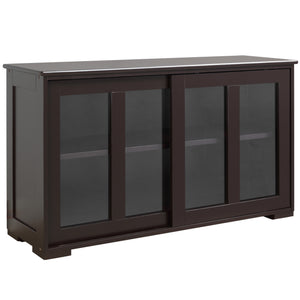 Modern Kitchen Sideboard, Stackable Storage Cabinet, Sliding Glass Door Console – view 8
