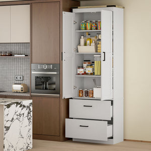 67" Tall Kitchen Pantry Storage Cabinet, Kitchen Pantry Cabinet with Doors, Drawers and Adjustable Shelves – view 21