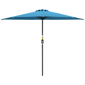 9ft Half Patio Umbrella Round Balcony Umbrella Waterproof Window Sun Shade w/ 5 Ribs Beige