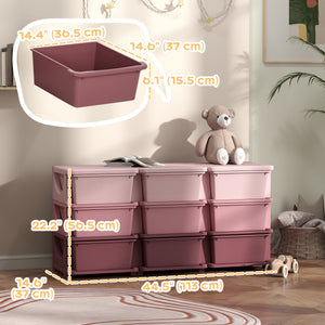 Qaba 3 Tier Kids Toy Organizer and Storage Bins with 6 Plastic Drawers
