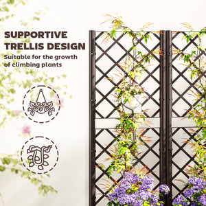 Raised Garden Bed with Trellis, Plastic Raised Flower Bed with Drainage Holes and Drain Plugs – view 10