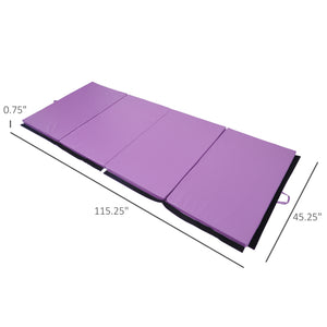 Soozier 4'x10'x2" Folding Gymnastics Tumbling Mat, Exercise Mat with Carrying Handles for Yoga, MMA, Martial Arts, Dark