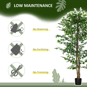 6ft Artificial Trees Ficus, Indoor Fake Plant with Pot, for Home Decor