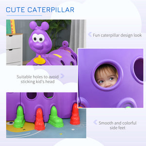 Qaba Caterpillar Design Tunnel for Kids to Crawl Through, for 3-6 Years, Multicolour