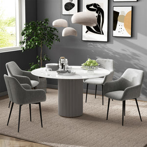 Dining Chairs Set of 2, Velvet-look Fabric Upholstered Kitchen Chairs with Backrest – view 13