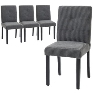 Modern Dining Chairs Set of 4, Kitchen Chairs with Rubberwood Legs and Padded Seat, Beige – view 15