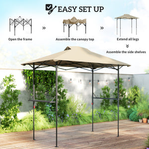 5 x 8.5 ft Pop Up Grill Gazebo with 2 Shelves, UPF 50+ Outdoor Instant Canopy Portable Shelter with Carry – view 12