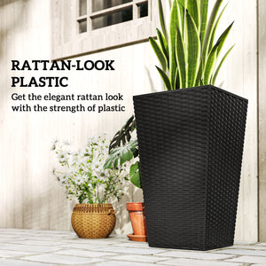 Set of 3 Tall Plant Stand, Outdoor & Indoor Flower Pot Set for Front Door, Entryway, Patio and Deck, Black – view 5