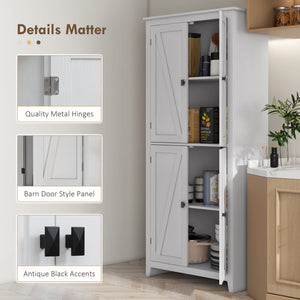 72" Freestanding Storage Cabinet, Kitchen Pantry Cabinet with Doors and Shelves for Dining Room, Natural – view 34