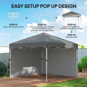 10' x 10' Pop Up Canopy with Sidewalls, Roller Bag, Height Adjustable Instant Tent for Outdoor, Garden – view 11
