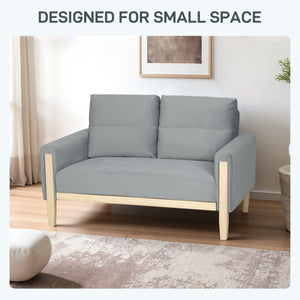 53" Loveseat Sofa, Small 2 Seater Couch with Solid Wood Legs, Modern Velvet Sofa for Living Room – view 12
