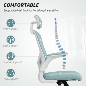 Ergonomic Office Chair, Mesh Desk Chair with Adjustable Headrest, Lumbar Support and Height – view 24