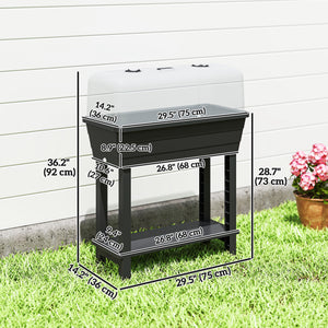 41L Self Watering Raised Garden Bed w/ Ventilation Transparent Lid Greenhouse – view 2
