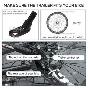 Aosom Outdoor Bike Cargo Trailer, Foldable Bicycle Luggage Wagon, Triple Safety, 16" Wheels, Removable Cover, Black and Grey