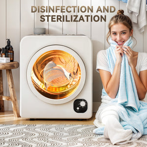 Compact Laundry Dryer, 1300W Portable Clothes Dryer with 4 Drying Modes, Stainless Steel Tub, White