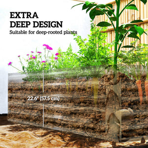 6' x 3' x 2' Raised Garden Bed, Galvanized Planter Box for Growing Flowers, Herbs and Vegetables, Brown – view 31