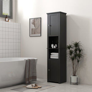 Tall Medicine Cabinet, Freestanding Bathroom Storage Cabinet with Shelves and 2 Cupboards – view 14